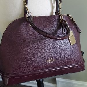 Coach Sierra Pebble leather Satchel-Wine